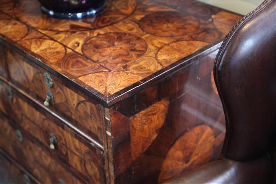 An 18th century and later oyster veneered chest, W.3ft 3in.